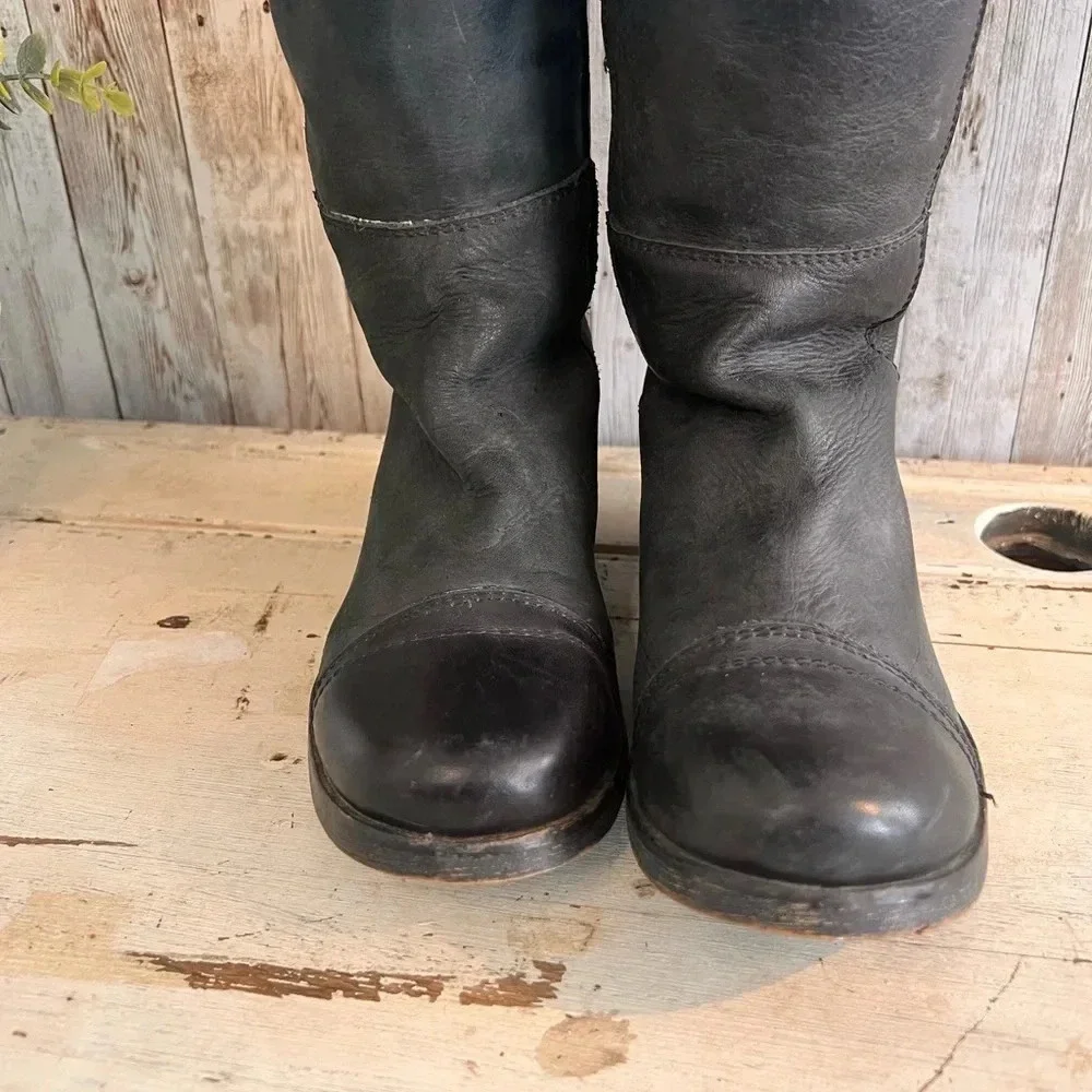 Jeffrey Campbell Over The Knee Grey Leather Boots
